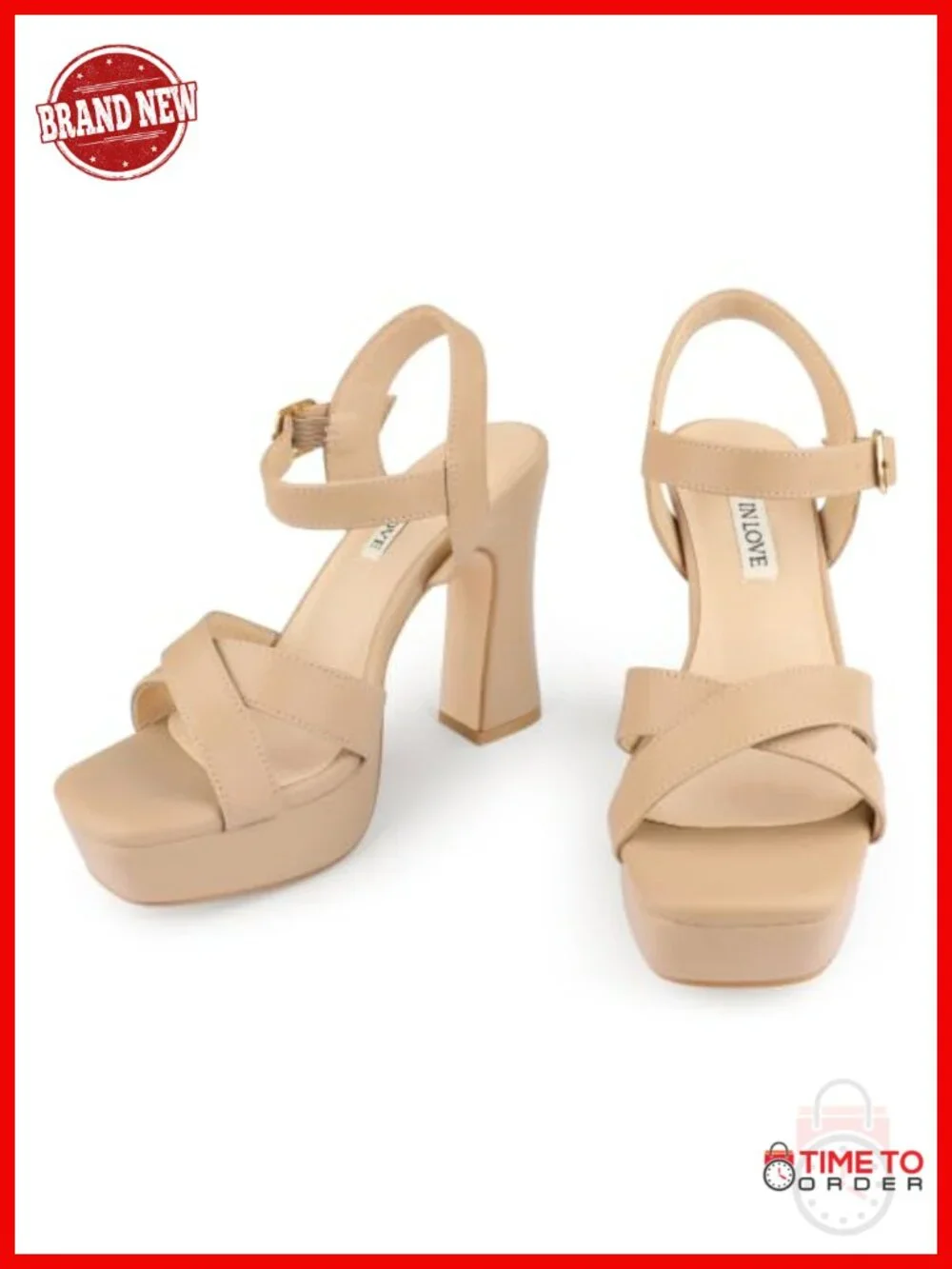 Women's Chunky Block Heel Platform Sandals Faux Leather Ankle Strap Party